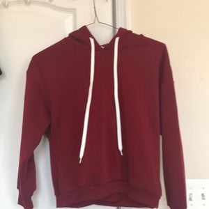 maroon/red cropped hoodie